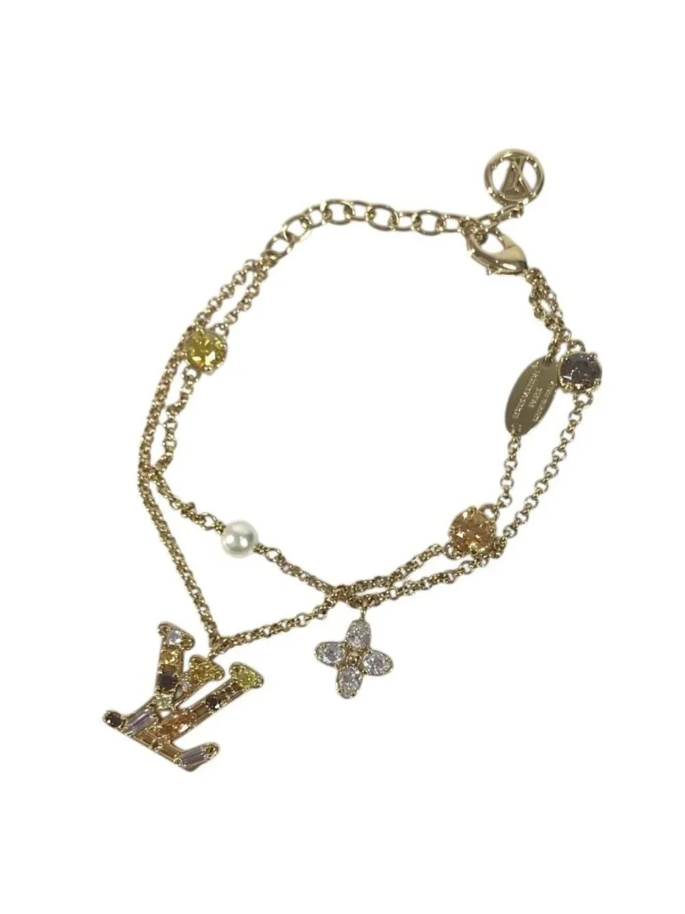 Louis Vuitton Bracelet LV Metal Strass Gold
